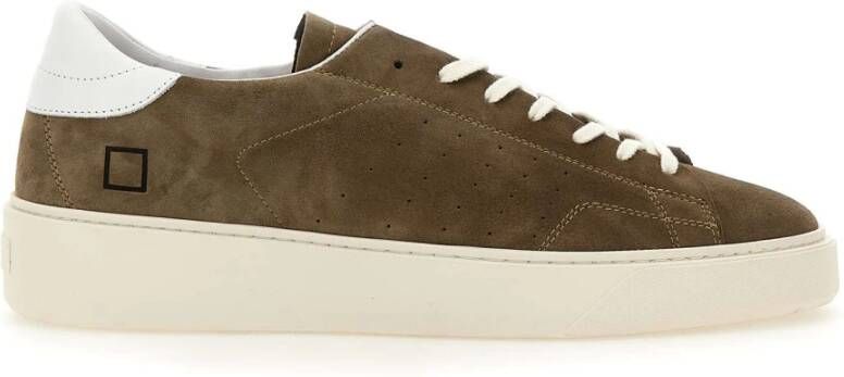 D.a.t.e. Groene Nubuck Sneakers met Wit Leren Inzetstuk Green Heren