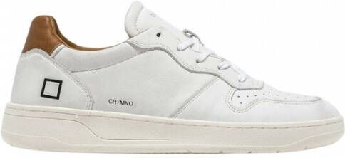 D.a.t.e. Witte Leren Lage Sneakers met Geperforeerde Neus White Heren