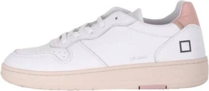 D.a.t.e. Witte leren damessneakers