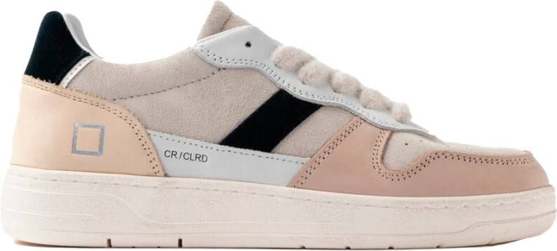 D.a.t.e. Sneakers van leer en katoen met verhoogd voetbed