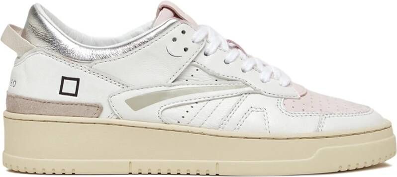 D.a.t.e. Witte Roze Leren Sneakers White Dames