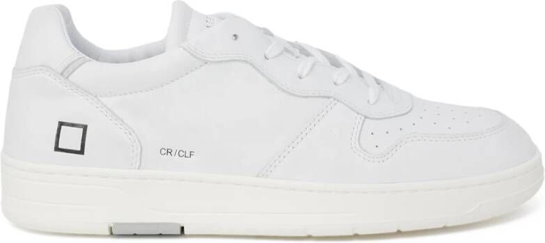 D.a.t.e. Witte leren sneakers met geperforeerde details White Heren