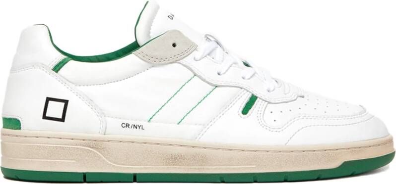 D.a.t.e. Court 2.0 Nylon Wit Groene Sneaker White Heren