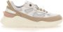 D.a.t.e. Witte Sneakers van Technische Stof met Wit Leer en Beige Nubuck Inzetstukken White Dames - Thumbnail 4