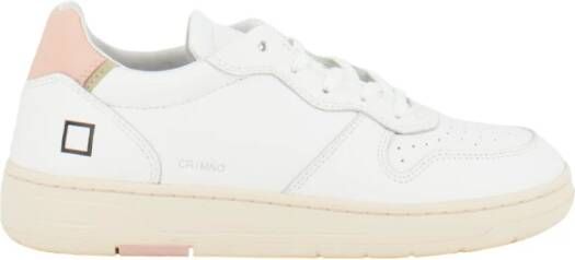 D.a.t.e. Witte leren damessneakers