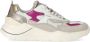 D.a.t.e. Witte Sneakers met Glanzend Fuchsia en Ivoor Leren Details White Dames - Thumbnail 2