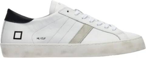 D.a.t.e. Witte leren sneakers met suède inzetstukken White Heren