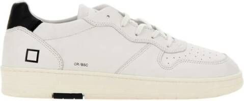 D.a.t.e. Witte Leren Sneakers met Gedurfde Zwarte Inzet White Heren
