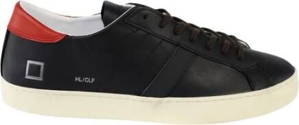 D.a.t.e. Sneaker Hill LOW Vintage Zwart Rood Black Heren