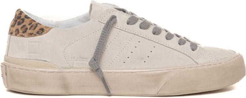 D.a.t.e. Suède Sneakers met Veters en Contrastdetails Beige Dames
