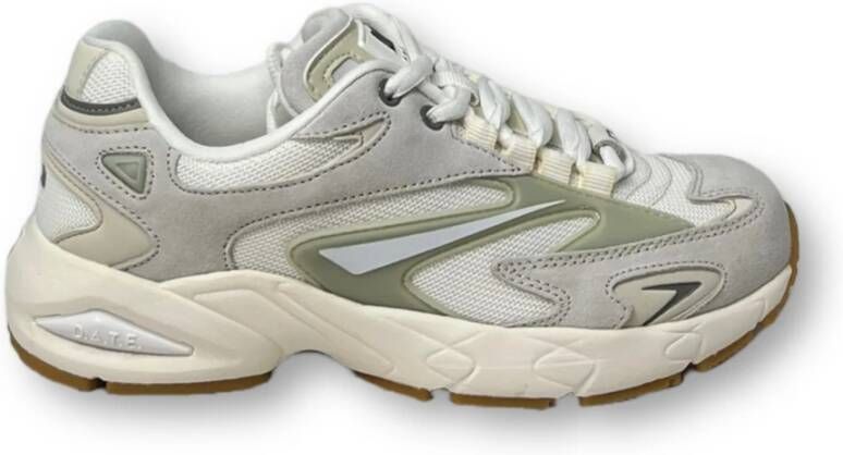 D.a.t.e. Witte hardloopschoenen met suède en TPU-inzetstukken White Dames