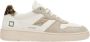 D.a.t.e. Ivory Lage Sneakers met Suède Details en Ponyhaar Patch Beige Dames - Thumbnail 1