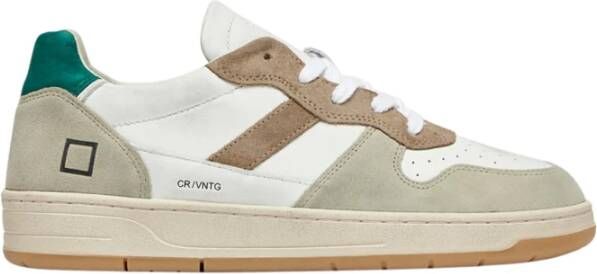 D.a.t.e. Vintage Court Sneakers in wit leer Multicolor Heren