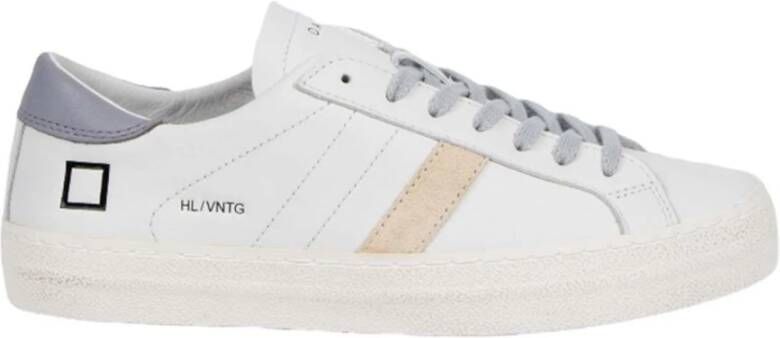 D.a.t.e. Vintage Hill Low Wit Paarse Sneakers White Dames