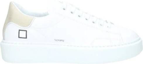 D.a.t.e. Wit-Beige Kalfsleren Sneakers White Dames