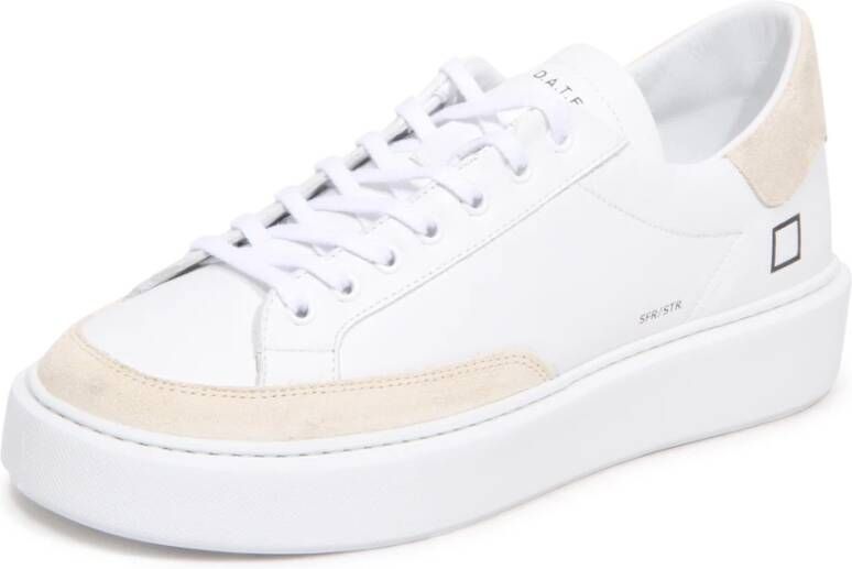 D.a.t.e. Wit-Beige Streep Schoenen