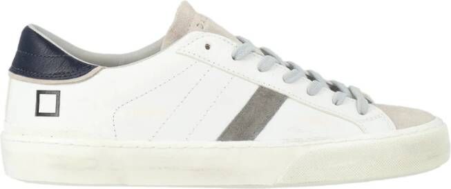 D.a.t.e. Wit-Blauw Lage Kras Sneakers