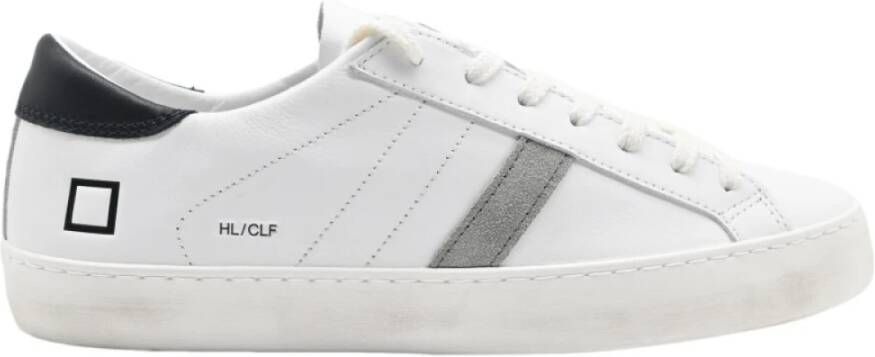 D.a.t.e. Wit-Blauwe Lage Sneakers voor Mannen