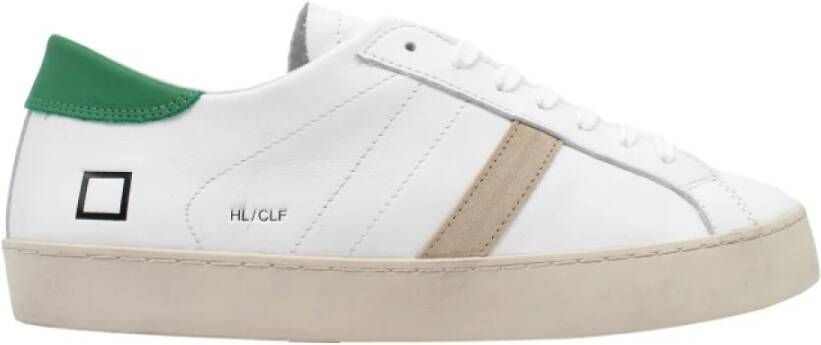 D.a.t.e. Wit Groen Hill Calf Sneakers White Heren