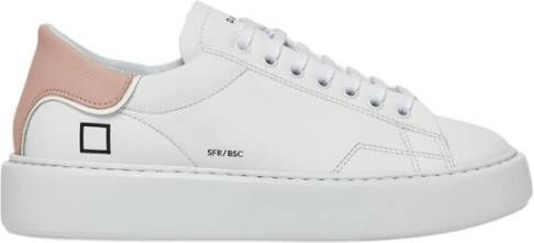 D.a.t.e. Wit-Roze Kalf Sneaker voor Vrouwen White Dames