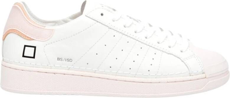 D.a.t.e. Wit Roze Leren Sneakers White Dames