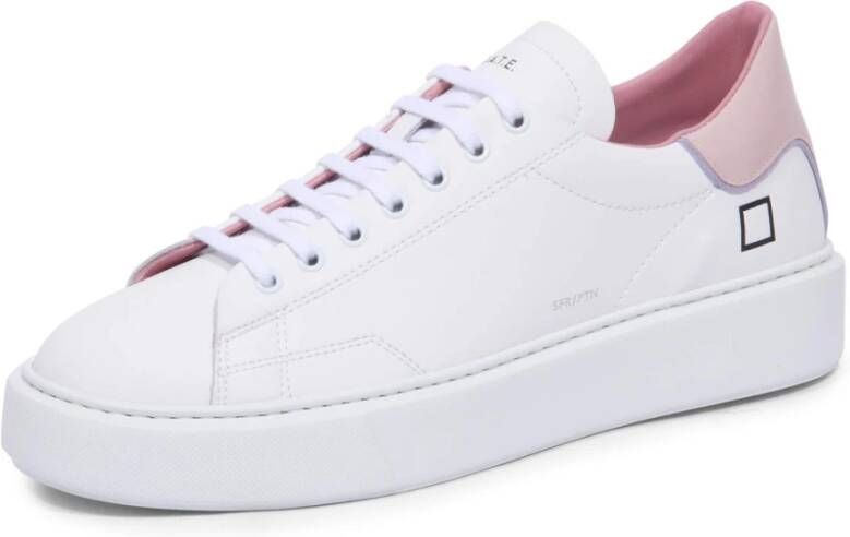 D.a.t.e. Wit-Roze Patent Sphere Dames Sneakers
