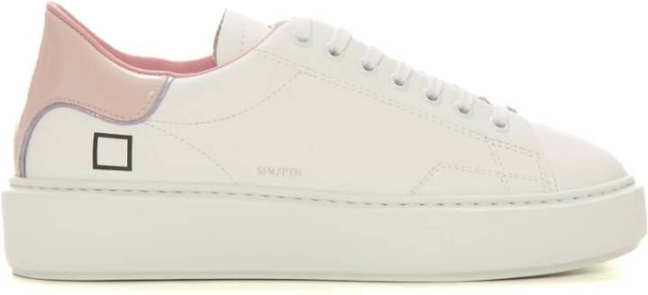 D.a.t.e. Wit-Roze Sfera Patent Leren Sneakers met Veters White Dames