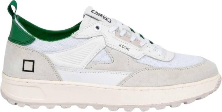 D.a.t.e. Witte en groene hardloopschoenen Multicolor Heren