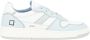 D.a.t.e. Witte en Hemelsblauwe Leren Sneaker Multicolor Dames - Thumbnail 1
