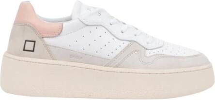 D.a.t.e. Witte en roze sneakers White Dames