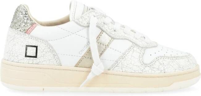 D.a.t.e. Witte Glitter Court Sneakers