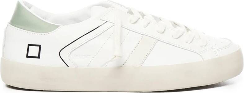 D.a.t.e. Witte Groene Leren Sneakers