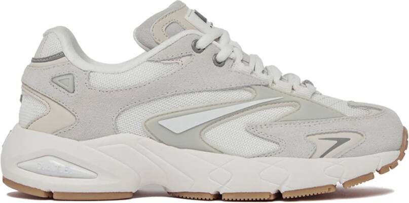 D.a.t.e. Witte hardloopschoenen met suède en TPU-inzetstukken White Dames