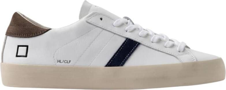 D.a.t.e. Witte lage sneaker met blauwe en bruine details - Foto 2
