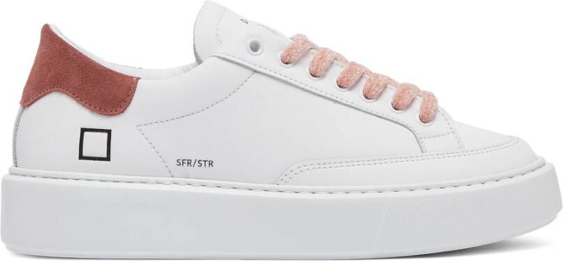 D.a.t.e. Wit-Roze Sfera Patent Leren Sneakers met Veters White Dames