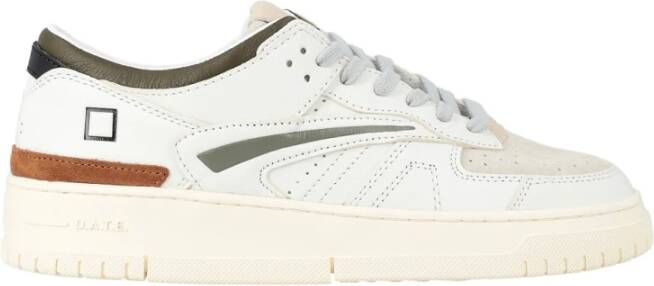 D.a.t.e. Witte leger gekleurde sneakers