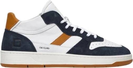 D.a.t.e. Witte Leren Blauwe Suède Sneaker White Heren