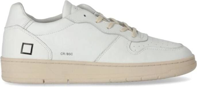 D.a.t.e. Witte Leren Court Basic Sneaker White Heren