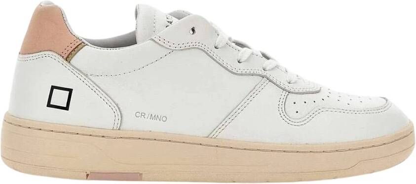 D.a.t.e. Witte leren damessneakers