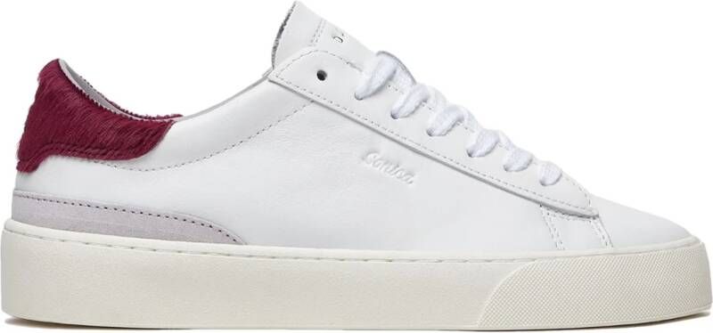 D.a.t.e. Witte Leren Lage Sneakers met Geëmbosseerde Details White Dames