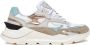 D.a.t.e. Witte leren sneaker met gouden beige en aqua details Multicolor Dames - Thumbnail 1