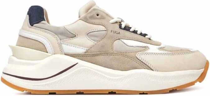 D.a.t.e. Witte Leren Sneakers Blauw Suède Multicolor Dames