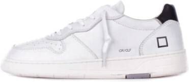 D.a.t.e. Witte Leren Sneakers Logo Zijkant White Heren