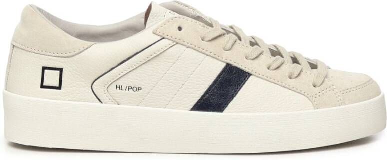 D.a.t.e. Witte leren sneakers met blauw suède - Foto 2