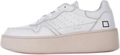 D.a.t.e. Witte leren sneakers met geperforeerde details White Dames