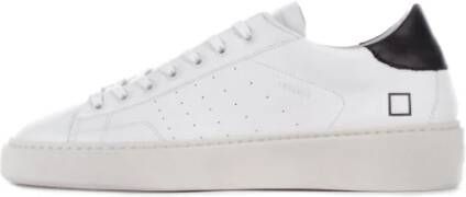 D.a.t.e. Witte leren sneakers met geperforeerde details White Heren