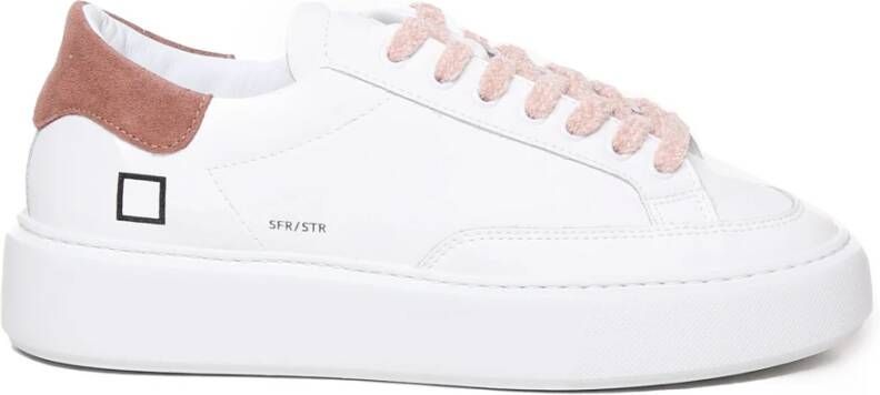 D.a.t.e. Wit-Roze Sfera Patent Leren Sneakers met Veters White Dames