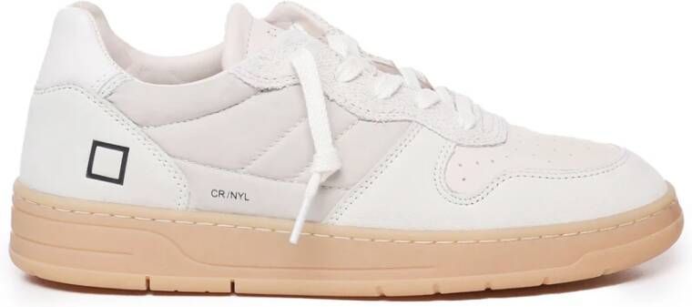 D.a.t.e. Witte Leren Sneakers met Logo Detail White Heren