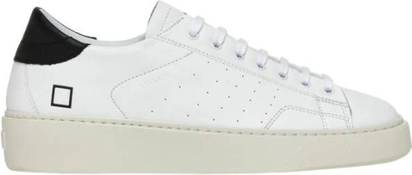 D.a.t.e. Witte leren sneakers met geperforeerde details White Heren