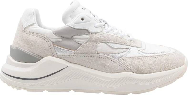 D.a.t.e. Witte nylon- en suède hardloopschoenen